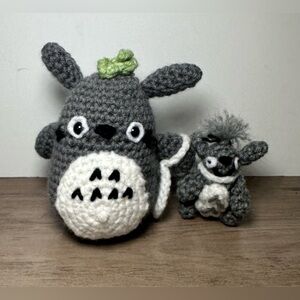Handmade Crochet Totoro & Friend On Leash- My Neighbor Totoro‎ New Plush.